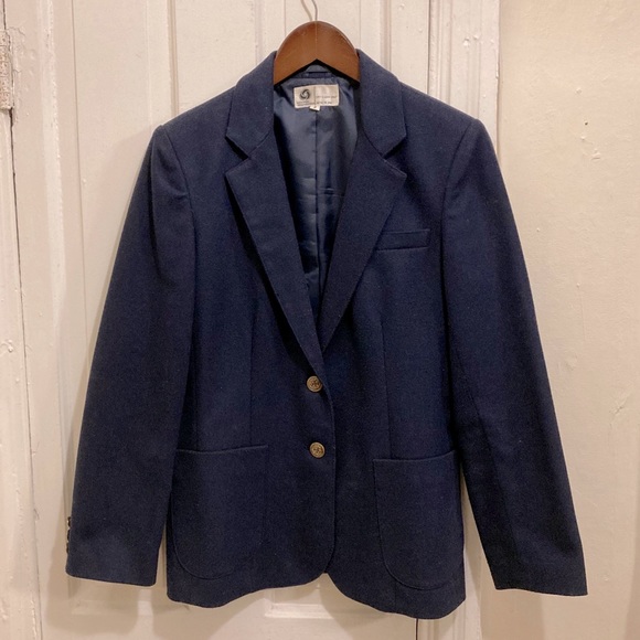 Vintage Jackets & Blazers - VTG Navy Women’s 2-button Blazer Sz 8